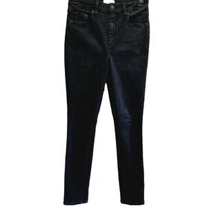 NWOT PISTOLA BLACK DENIM COTTON SPANDEX BLEND SKINNY HIGH RISE JEANS WAIST 27"